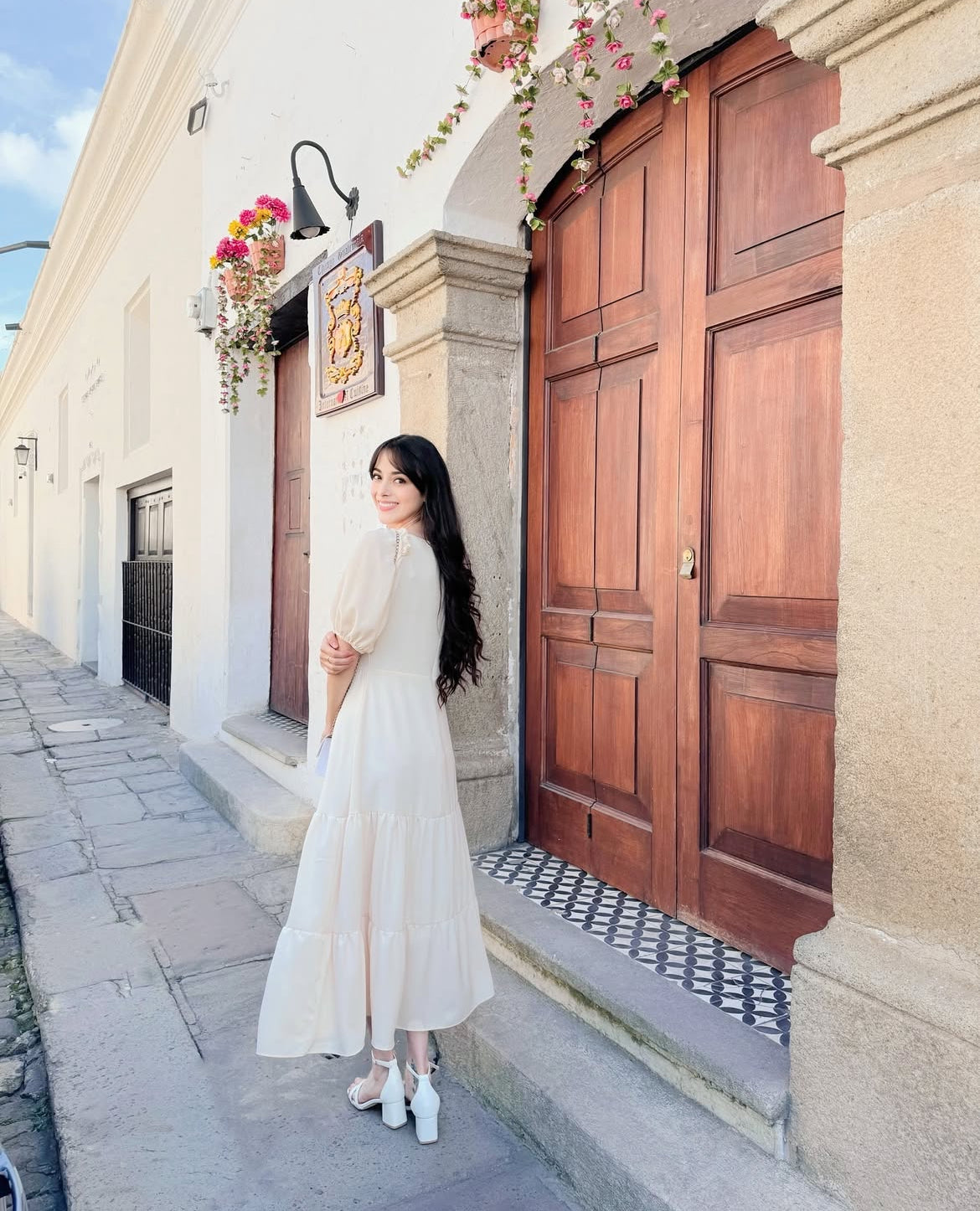 “Te llevo en el corazón”.  Hermoso vestido de algodón.