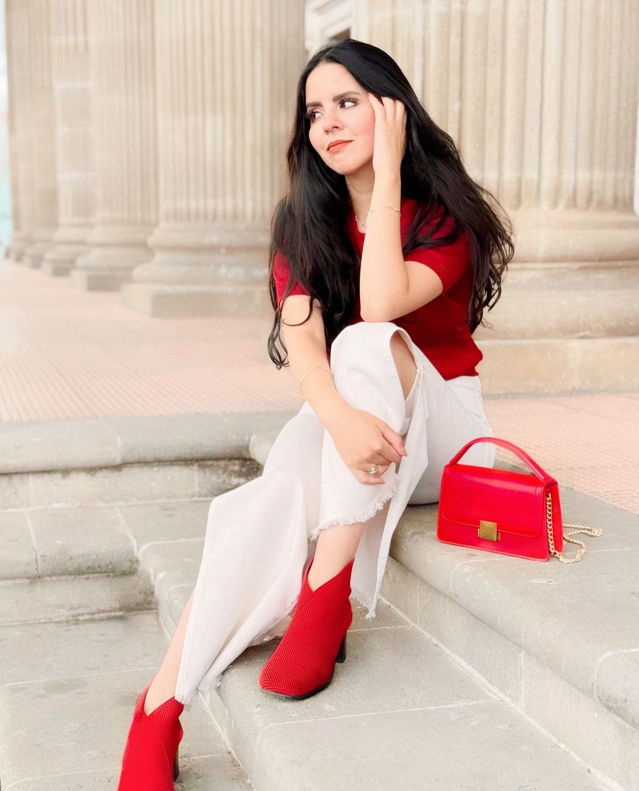 Querido amor de rojo, blusa tejida especial