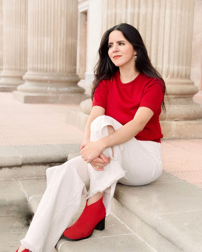 Querido amor de rojo, blusa tejida especial