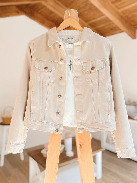 Chaqueta de Mezclilla Beige