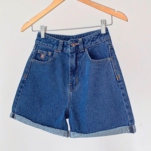 Mom short de mezclilla, azul claro